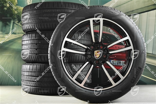 21" Cayenne Turbo Sommerräder Satz, Felgen 9,5J x 21 ET46 + 11,0J x 21 ET49 + Pirelli P Zero Sommerreifen 285/40 R21 + 315/35 R21