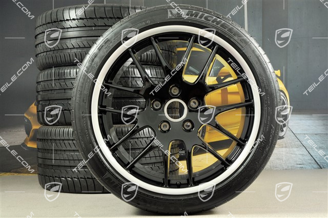 20" Komplet kół letnich RS Spyder Design, felgi 9,5J x 20 ET65 + 11J x 20 ET 68 + opony 255/40 ZR 20 + 295/35 ZR20, czarne