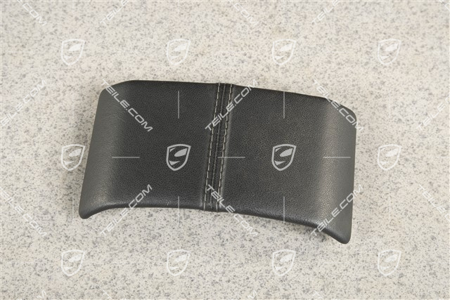 Extension upper part for center console rear, leather, black, coupe / Targa (Rear section of centre console in Leather)