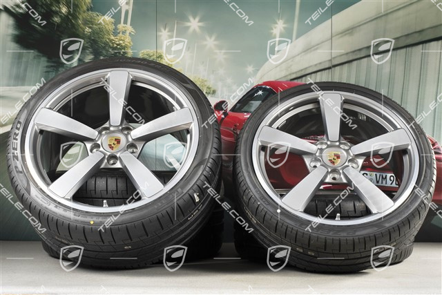 20"+21" koła letnie, komplet Carrera Exclusive Design, felgi 8,5J x 20 ET53 + 11,5J x 21 ET67 + opony letnie Pirelli 245/35 R20 + 305/30 R21, z czujnikami ciśnienia