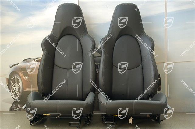 Sport seats, black leather, in mint condition, set (L+R)
