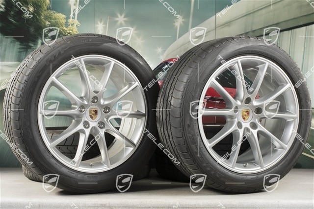 20" Cayenne Coupé Design Sommerräder Satz, Felgen 9J x 20 ET50 + 10,5J x 20 ET55 + NEUE Bridgestone Dueler H/P Sport Sommerreifen 275/45 R20 + 305/40 R20, mit RDK-Sensoren