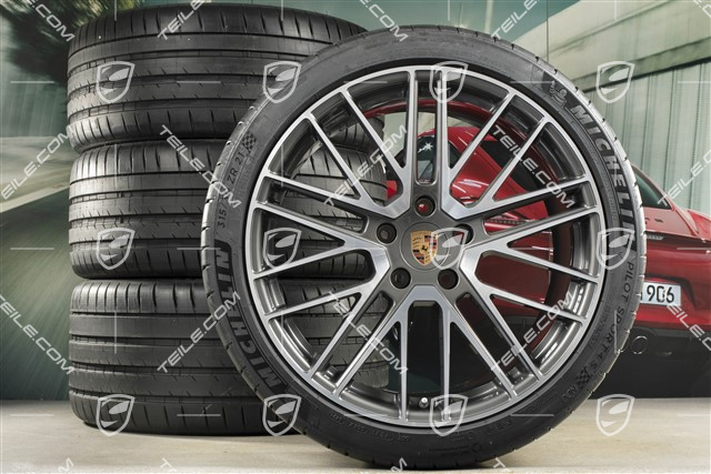 21-inch Turbo V summer wheel set, wheel rims 9,5J x 21 ET71 + 11,5J x 21 ET69 + NEW Michelin summer tyres 275/35 R21 + 315/30 R21, with TPMS