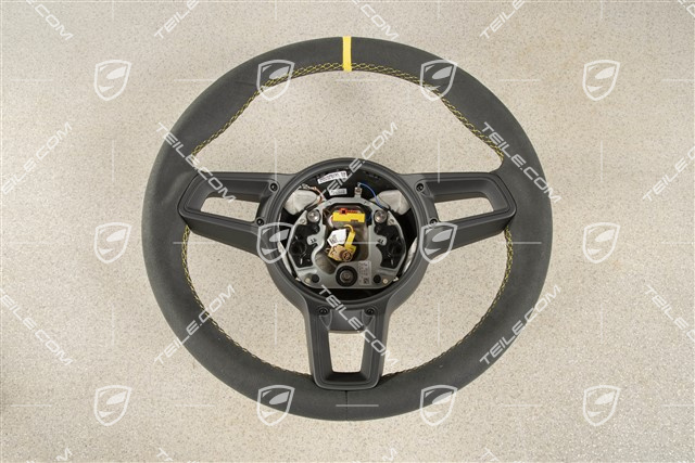 Sportlenkrad GT, Alcantara, Schwarz/Racinggelb, 12-Uhr Markierung Racinggelb