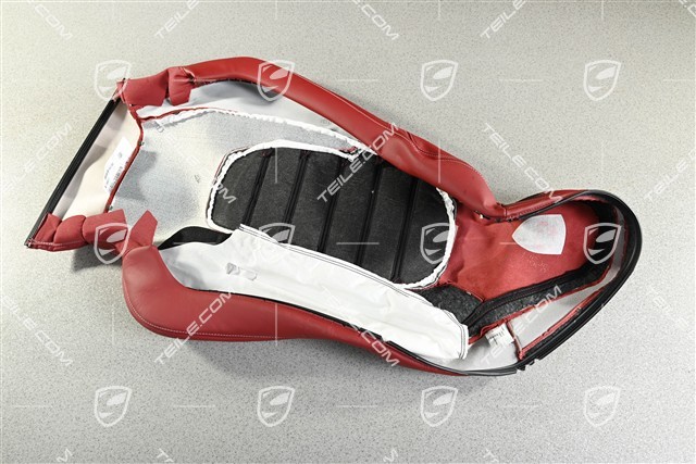 Lehnenbezug, Sportsitz plus, Belüftet, Leder Bordeauxrot mit Kreide Naht Faden, L