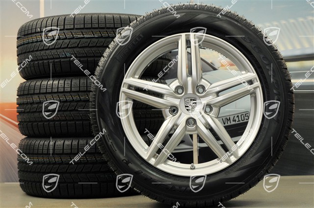 19-inch Cayenne Design II winter wheel set, wheels 8,5 J x 19 ET 59 + Pirelli winter tyres 265/50 R 19 110V XL M+S, with TPMS