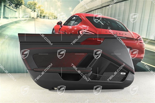 GT3RS, Türverkleidung, Leder Schwarz / Indischrot Naht Faden, Burmester, Weissach Paket, R