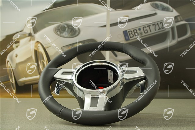 Sportowa kierownica PDK z płetewkami (Paddle), Sport Design, czarna skóra