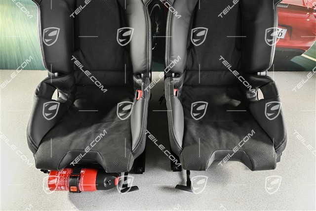 GT3 Klappschalensitze, Carbon, Stoff+Leder, schwarz/silber, Satz (links + rechts)