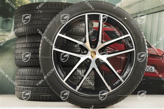 20" koła letnie komplet "Macan S" , felgi 9J x 20 ET26 + 10J x 20 ET19 + opony letnie Pirelli 265/45 R20 + 295/40 R20, z czujnikami ciśnienia RDK