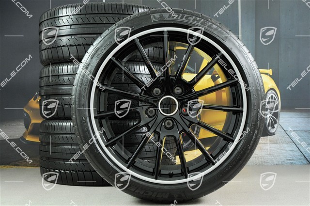 20-inch Panamera Sport summer wheel set, rims 9,5J x 20 ET65 + 11,5J x 20 ET63 + NEW Michelin summer tyres 255/40 ZR20 + 295/35 ZR20, in black, with TPM