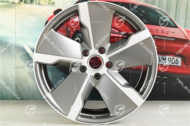 21" Felge Taycan Exclusive Design, 11,5J x 21 ET66, Platium Seidenmatt, hinten, R