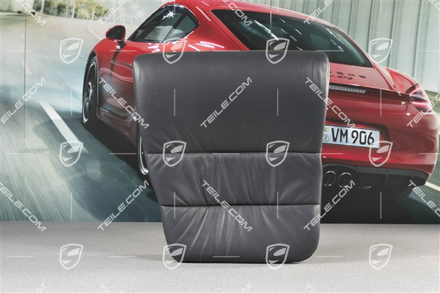 Back seat lower / cushion, Cabrio, draped leather, Metropole blue, L