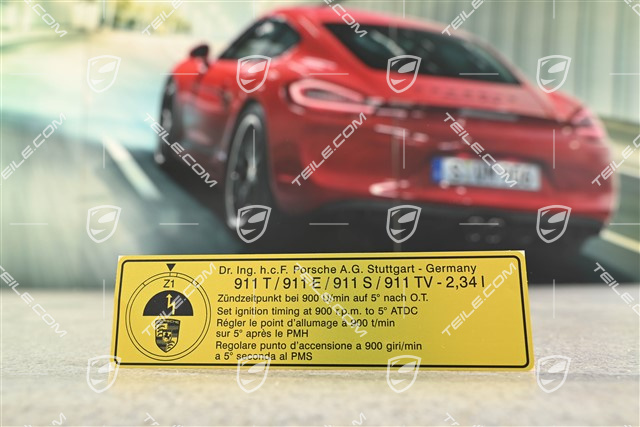 T / E / S, Klebeschild Zündzeitpunkt