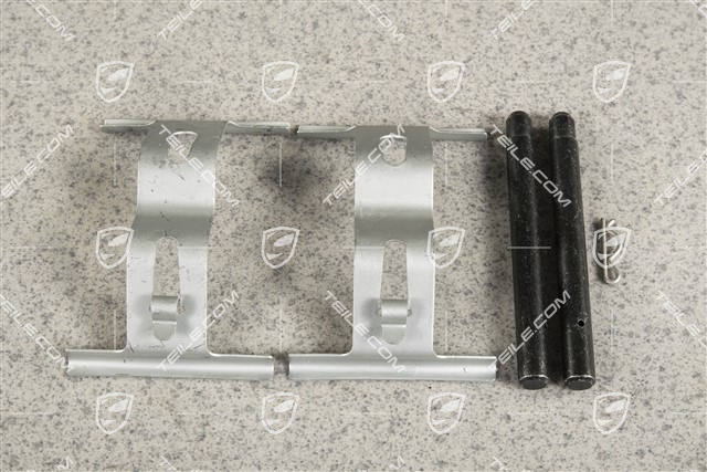 Rear axle fixed caliper spring, brake pad mouting Rear axle fixed caliper spring, brake pad mouting