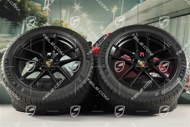 20-inch "Macan S" winter wheels set, rims 9J x 20 ET26 + 10J x 20 ET19, Michelin winter tyres 265/45 R 20 + 295/40 R 20, black satin matt, with TPMS