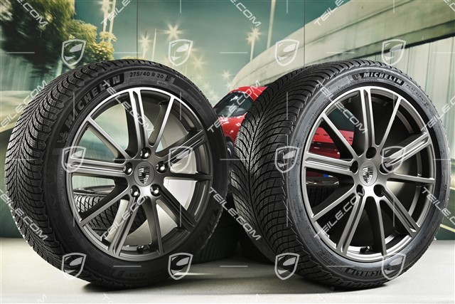 20" Panamera Turbo Koła zimowe, komplet, felgi 9,5J x 20 ET71 + 10,5J x 20 ET71 + opony zimowe Michelin Pilot Alpin 5 275/40 R20 + 315/35 R20, Turbonit