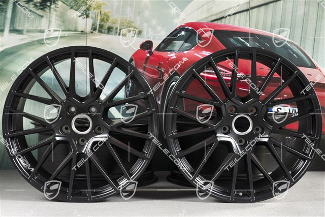 21" Felgensatz Cayenne RS Spyder, 11J x 21 ET58 + 9,5J x 21 ET46, schwarz seidenmatt