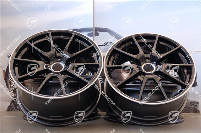 19" Komplet felg Boxster Spyder, Edycja specjalna Black Edition, czarne, 10J x 19 ET42 + 8,5J x 19 ET55
