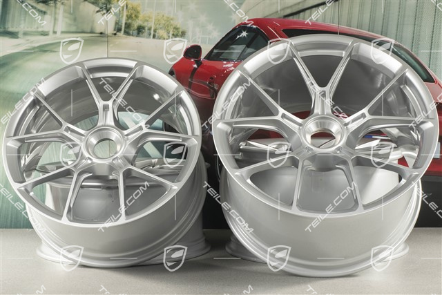 20"+21" GT3 Felgen Satz, 9,5J x 20 ET46 + 12J x 21 ET45, in Brilliant Silber