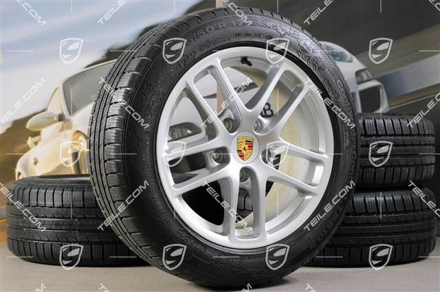 17" Komplet kół zimowych Cayman, przednie felgi 6,5J x 17 ET55 + tylne 8J x 17 ET40 + NOWE opony zimowe 205/55 R17 + 235/50 ZR17, bez czujników RDK