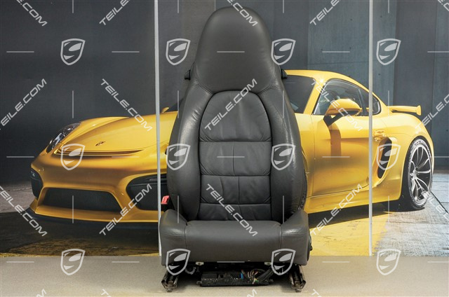 Sitz, el. einstellbar, Heizung, Leder, Spacegrau, Raffleder, L