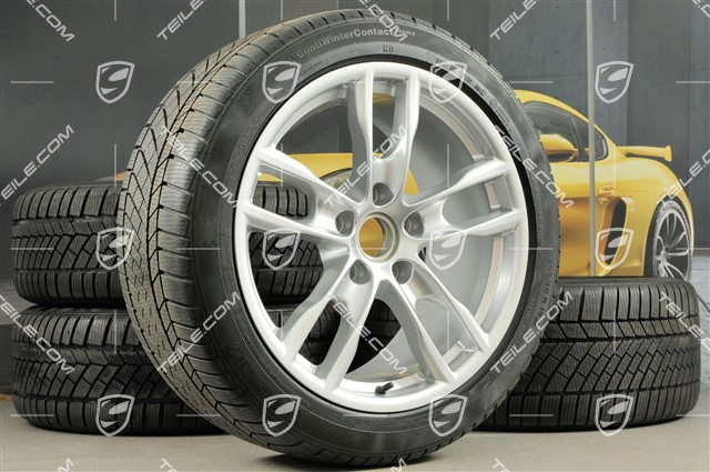 19" winter wheel set Boxster S, 8J x 19 ET57 + 9,5J x 19 ET45 + NEW Continental WinterContact winter tires 235/40 R19 + 265/40 R19, without TPMS