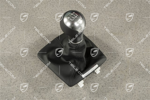 Shift lever / gearshift knob, Black Leather, 6-speed manual transmission