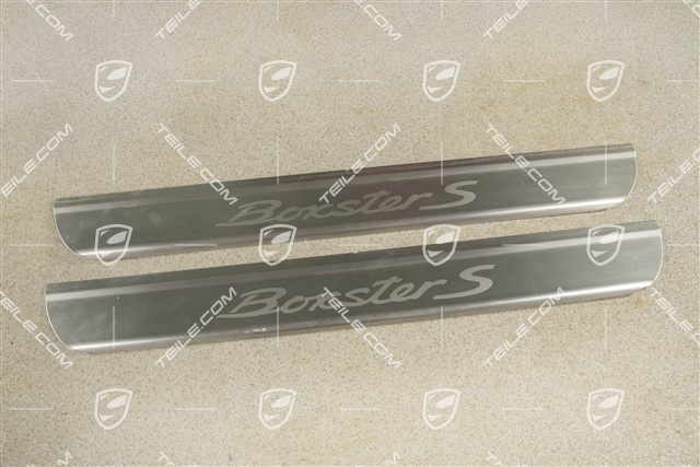 Blenden/Einstiegleisten, unbeleuchtet , Edelstahl, "Boxster S", Satz, L+R