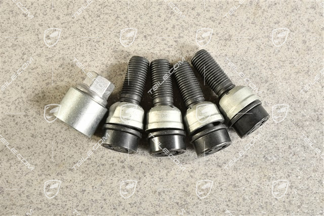 Diebstahlsicherung Radschrauben inkl. Adapter, Schwarz