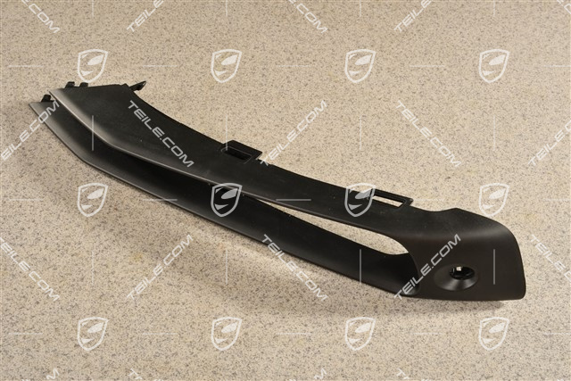 Disc / trim cover for front bumper retaining frame, Black matte, Carrera 4, PDC, R
