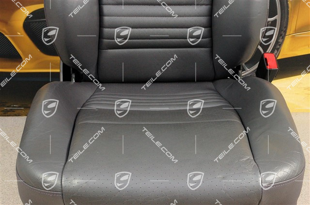Fotel, regulowane manualnie, podgrzewane, skóra/skóropodobne, Space grey, R