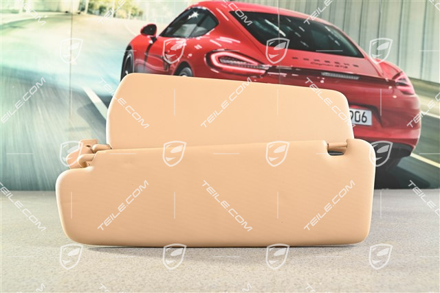 Sonnenblende, Spiegel beleuchtet, Kunstleder, Luxorbeige, R