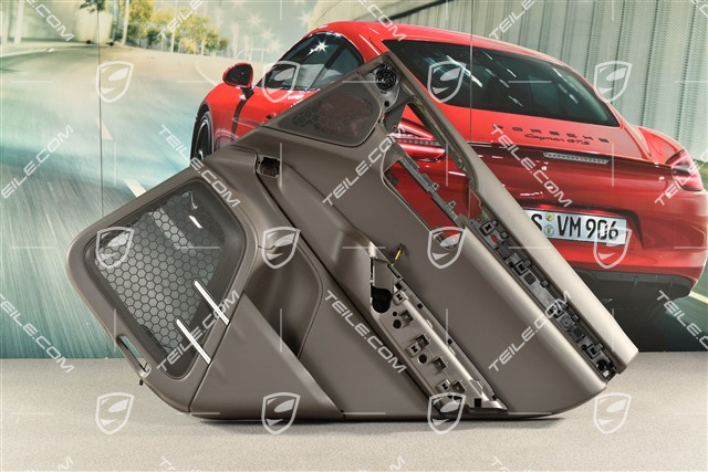 Türverkleidung, hinten, Ohne Sonnenschutzrollo, Glattleder, Achatgrau, Klangpaket Basis, R