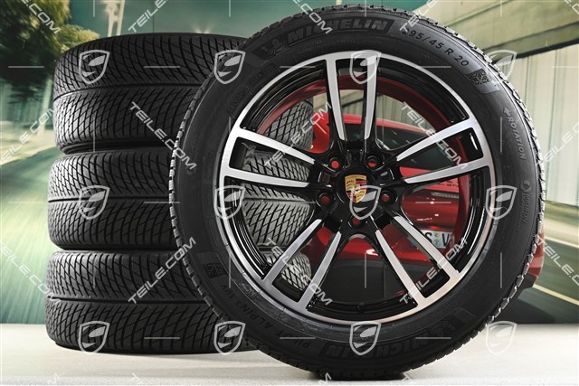 20" Cayenne Sport Winterräder Satz, Felgen 9J x 20 ET50 + 10,5J x 20 ET64 + NEUE Michelin Winterreifen 255/55 R20 + 295/45 R20, mit RDK-Sensoren