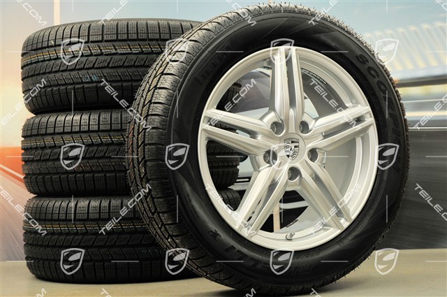 19" Koła zimowe Cayenne Design II, 4x felgi 8,5 J x 19 ET 59 + 4x opony zimowe Pirelli 265/50 R 19 110V XL M+S, bez czujników ciśnienia RDK
