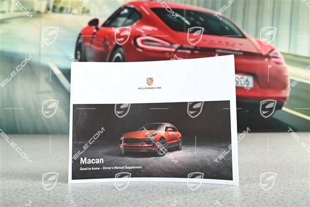 Porsche Macan Ergänzung zum Fahrerhandbuch / Benutzerhandbuch, Englisch, 09/2022
