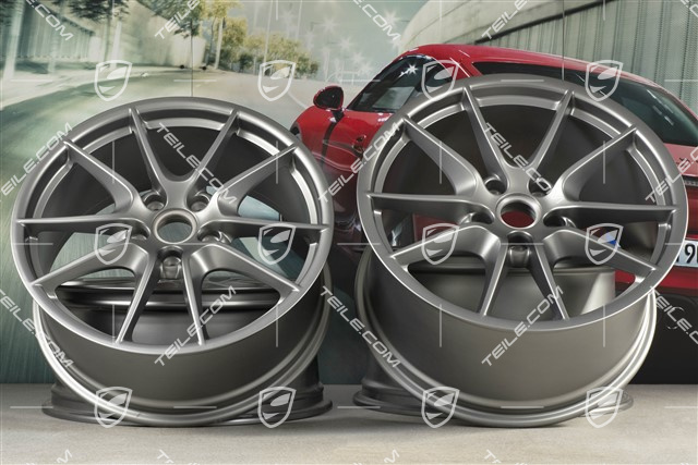 20" Komplet felg Carrera S III, 8,5J x 20 ET51 + 11J x 20 ET52, platynowy półmat satyna