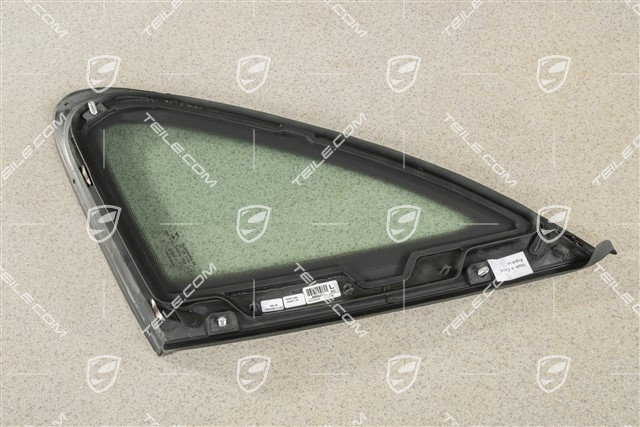 Fondscheibe, Waermeschutzglas Grün mit Zierleiste Schwarz matt, L