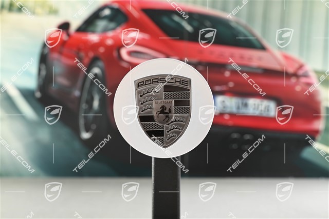 Radzierdeckel, konkav, Wappen in Rhodium, brilliantchrom