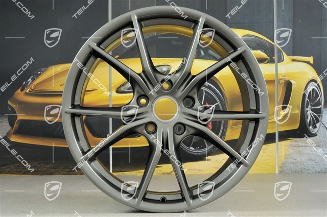 20-inch wheel rim set Carrera S IV, 8,5J x 20 ET49 + 11J x 20 ET56, for winter wheels, C4/C4S/GTS, Platinum satin-mat