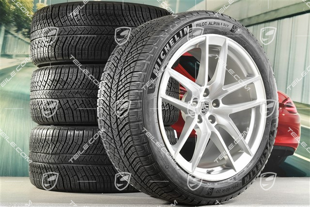 20" "Macan S" koła zimowe, komplet, felgi 9J x 20 ET26 + 10J x 20 ET19, opony zimowe Michelin 265/45 R 20 + 295/40 R 20, z czujnikami ciśnienia RDK