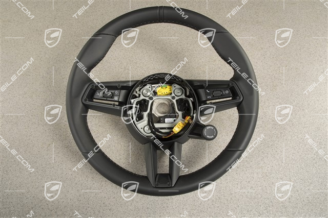 Sports Steering wheel GT leather, multifunction, black/black leather