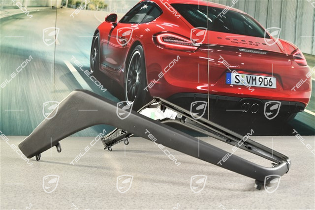 Centre console cover set, Lateral, Leather Black, L+R