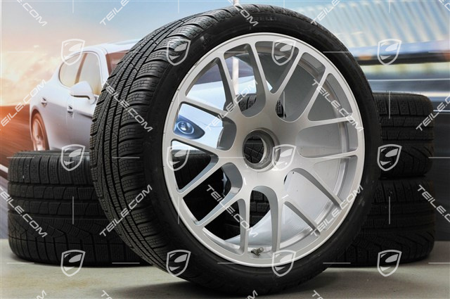 19" Winterräder Satz RS Spyder, Zentralverschluss.Felgen 8,5J x 19 ET56 + 11J x 19 ET51 + NEUE Pirelli Winterreifen 235/35 R19 + 295/30 R19, mit RDK