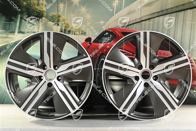22-inch Macan Exclusive Design wheel rim set, 9J x 22 ET29 + 11J x 22 ET47, Turbonit
