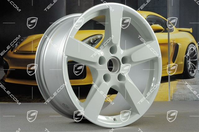 19" Cayman S Felgensatz, 8J x 19 x ET 57 + 9,5J x 19 x ET 45, Felgenstern in Weiß