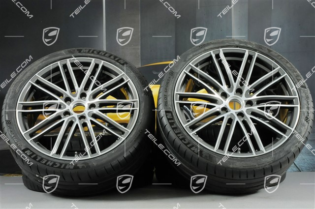 21" Koła letnie Turbo IV, felgi 9,5J x 21 ET71 + 11,5J x 21 ET69 + NOWE opony letnie Michelin 275/35 ZR21 + 325/30 ZR21, z czujnikami ciśnienia, tylko do Turbo S E-Hybrid