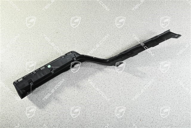 Rear bumper cover trim, lower, car with trailer coupling, black matte, L