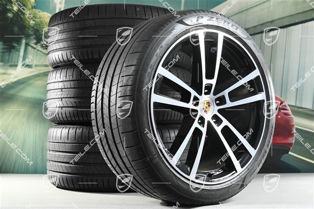 22" Sport Design summer wheels, complete set, 10J x 22 ET48 +11.5J x 22 ET61 rims + Pirelli 285/40 R22 + 315/35 R22 summer tyres, DOT/year of manufacture 2024, mileage approx. 30 kilometres